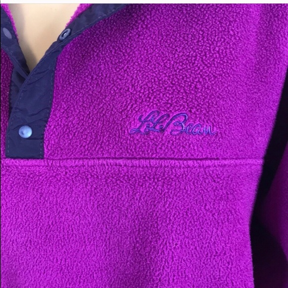 Vintage LL Bean fleece jacket magenta medium - Picture 2 of 6